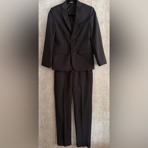 VTG VAN HEUSEN ProfessionalTailored Blk Pin Stripe Women Jacket Pant Suit Sz14/4